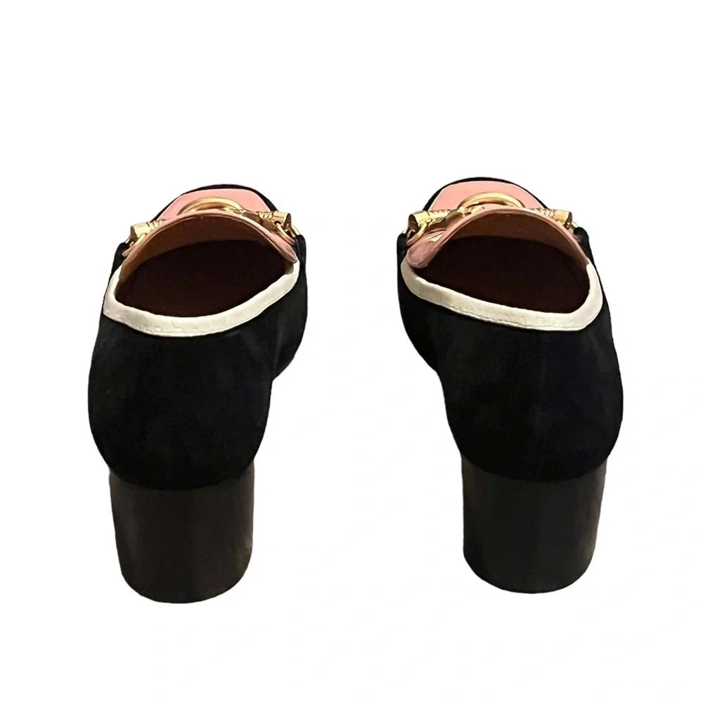 Tory Burch‎ Jessa Suede Heel Pump Black Pink Ivory